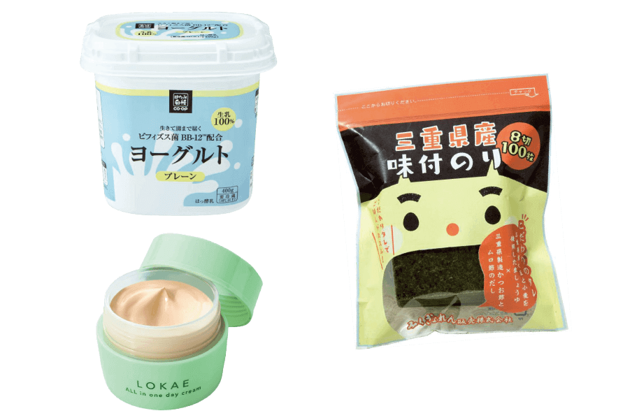 写真：メーカーや生産者と共同開発した商品例
